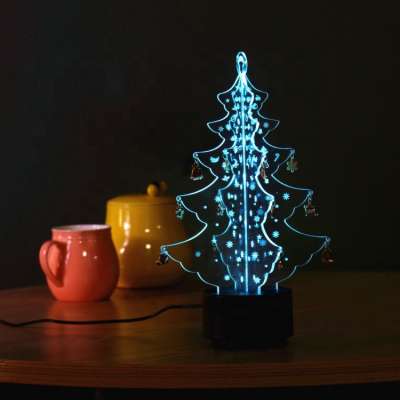 Home Decoration Xmas tree Design 3D Led Night Light